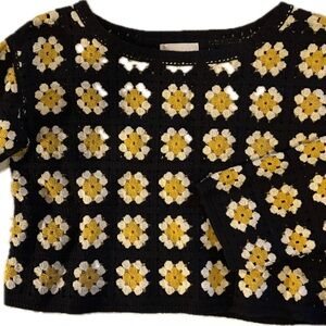 Black and Yellow Crochet Sweater